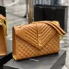 Saint Laurent Medium Envelope Bag in caramel product view 1