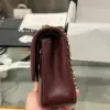 Chanel Classic Plum Red Color Handbags With Lock Gold 25 cm product view 5