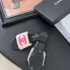 Chanel Women Black Leather And Beige Fabric Slides product view 4
