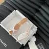 Chanel Women Beige Mesh And Leather Mules product view 5