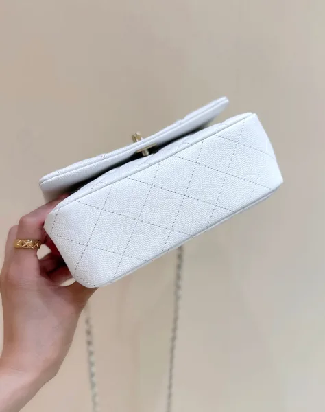 Chanel Nano Coco White Handle bag Gold Hardware product view 6