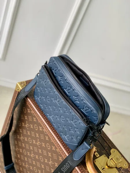 Louis Vuitton Trio Messenger 25 In Blue Monogram Shadow Calfskin Bag product view 3