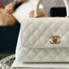Chanel Coco Handbag Lizard Skin White With Lock Gold 23 cm product view 2