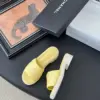 Chanel Women Yellow Quilted Leather Slides product view 3