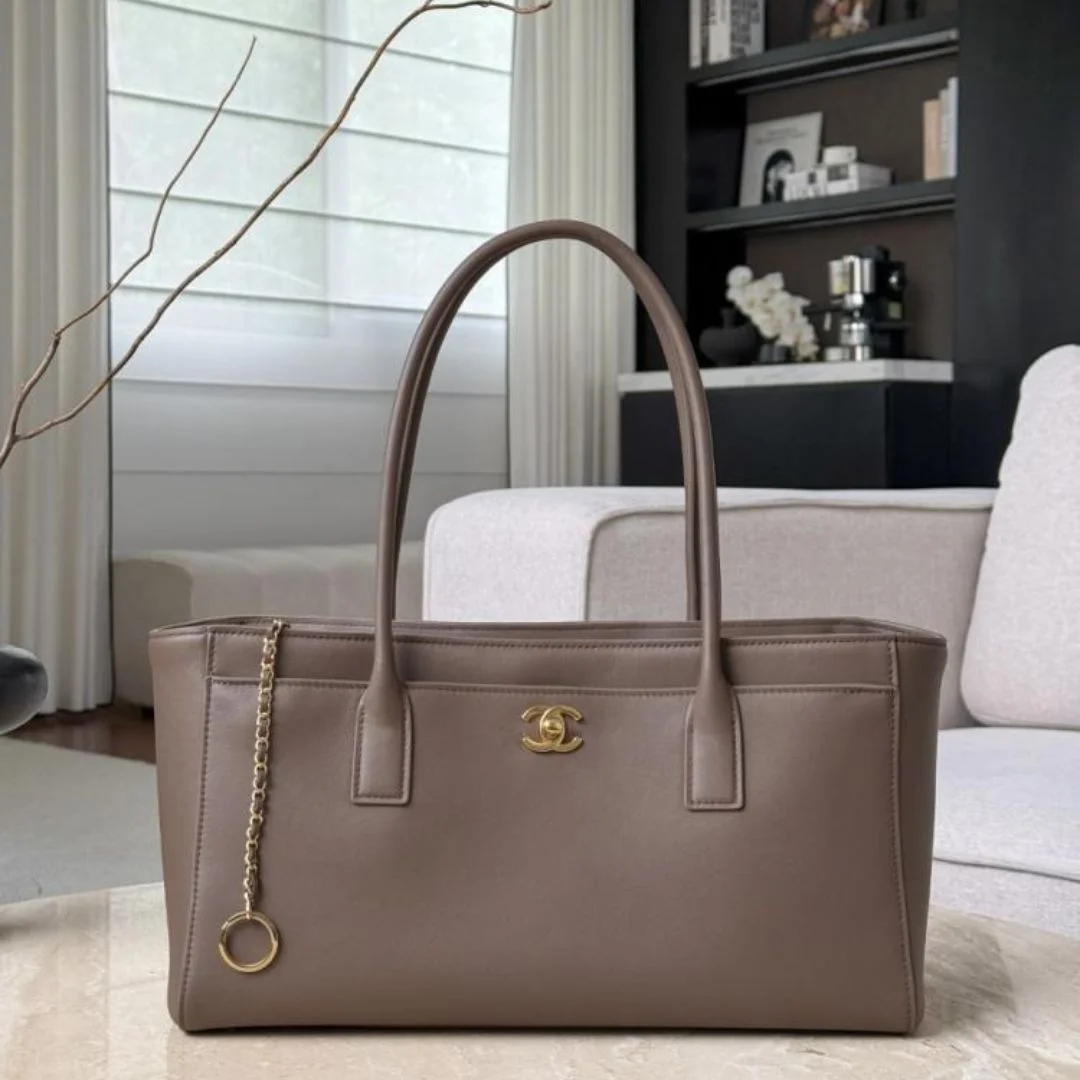 Chanel Archetype Shopping Tote Brown Gold Hardware product view 1