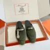 Hermès Women Green Suede Mules product view 3