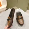 Louis Vuitton Women Brown Leather Moccasin Loafers product view 3