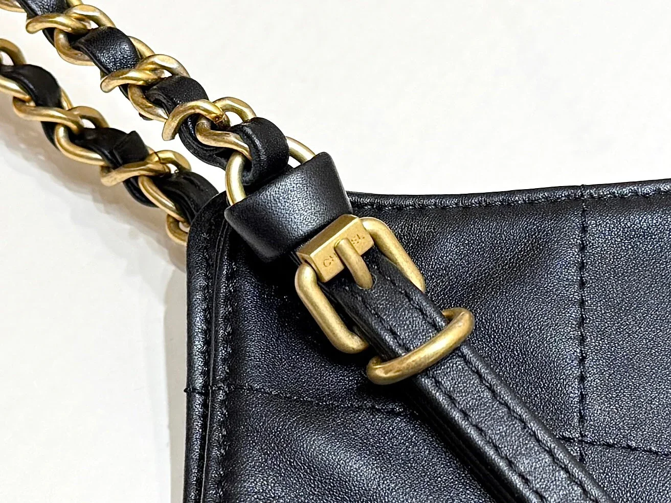 Chanel Medium Maxi Shopping Bag 47 In Black Calfskin Gold-Tone Metal product view 7