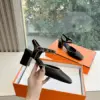 Hermès Women Black Leather Trimmed Heels product view 3