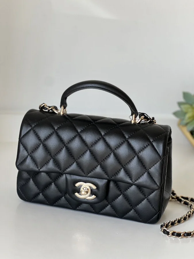 Chanel Mini Rectangular Top Handle Black Bag