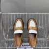 Louis Vuitton Women Brown White Leather Loafers product view 2