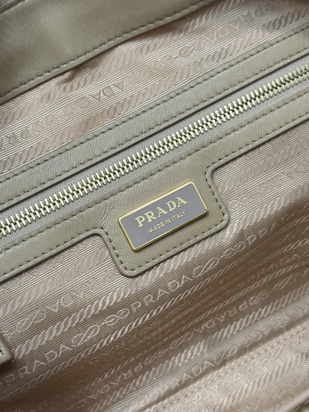 Prada Large Top Handle Bag 35 In Dried Moss Nylon And Calfskin Trim product view 5