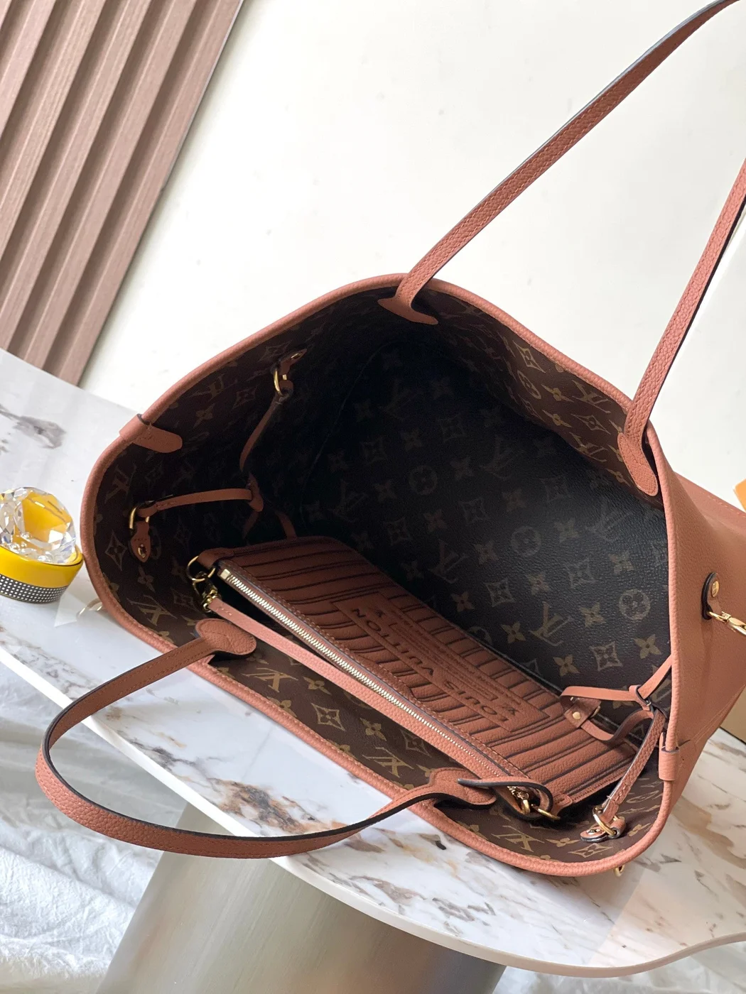 Louis Vuitton Neverfull Inside Out MM In Brown Monogram Canvas And Calfskin Trim Bag product view 7