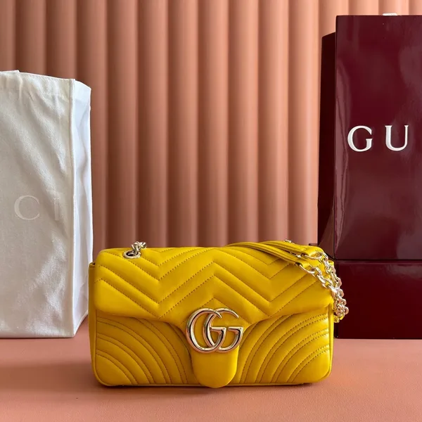 Gucci GG Marmont Bag 26 In Yellow Lambskin product view 1