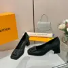 Louis Vuitton Women Black Block-Heel Pumps product view 4