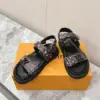 Louis Vuitton Women Multicolor Canvas Strap Black Sandals product view 6