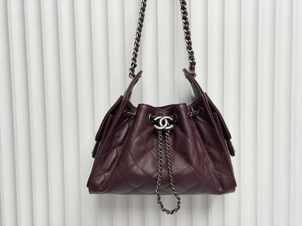 Chanel 25 Mini Burgundy Silver Hardware Bag product view 2