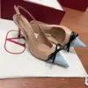 Valentino Women Nude Leather Blue Pointed Heels product view 3