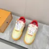 Louis Vuitton Women Yellow Leather Orange Accent Sneakers product view 4
