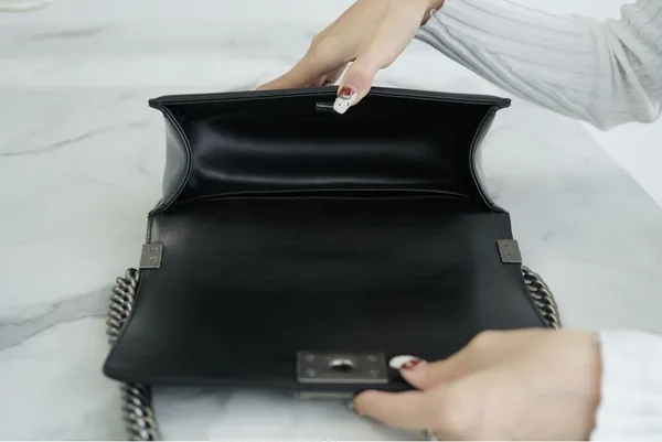 Chanel Boy Medium Black Silver Hardware Bag product view 2