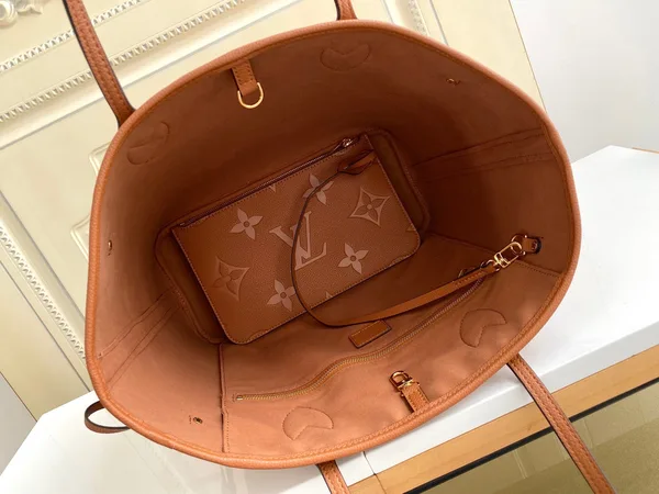 Louis Vuitton Neverfull MM 32 Brown Monogram Empreinte Leather Bag product view 7