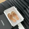 Chanel Women Beige Leather Slides product view 1
