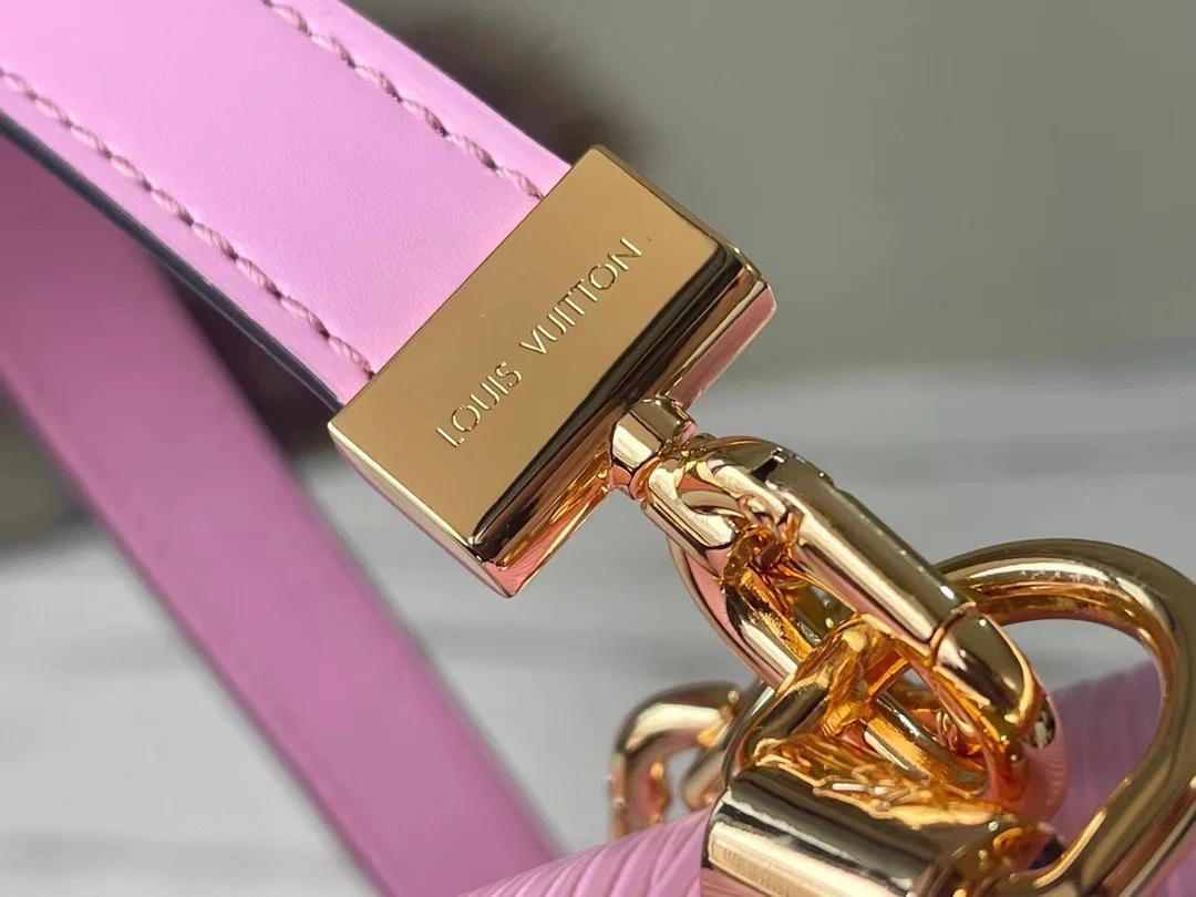 Louis Vuitton Twist Pink Handbags With Lock Gold 24 cm product view 6