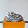 Louis Vuitton Men Grey White Leather Sneakers product view 1