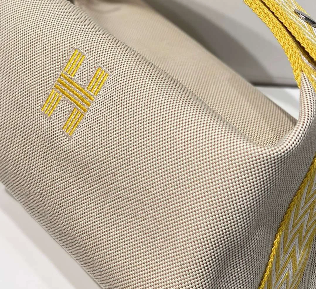 Hermès Bride A Brac PM Clutch Bag Yellow Fabric 12x20x10cm product view 5