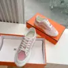 Hermès Women Pink Canvas And White Leather Sneakers product view 3