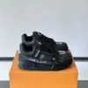 Louis Vuitton Men Black Fabric Embellished Sneakers product view 1