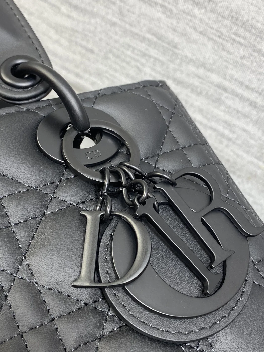 Dior Medium Lady Bag in Matte Black product view 3