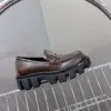 Louis Vuitton Women Brown Leather Chunky Loafers product view 6