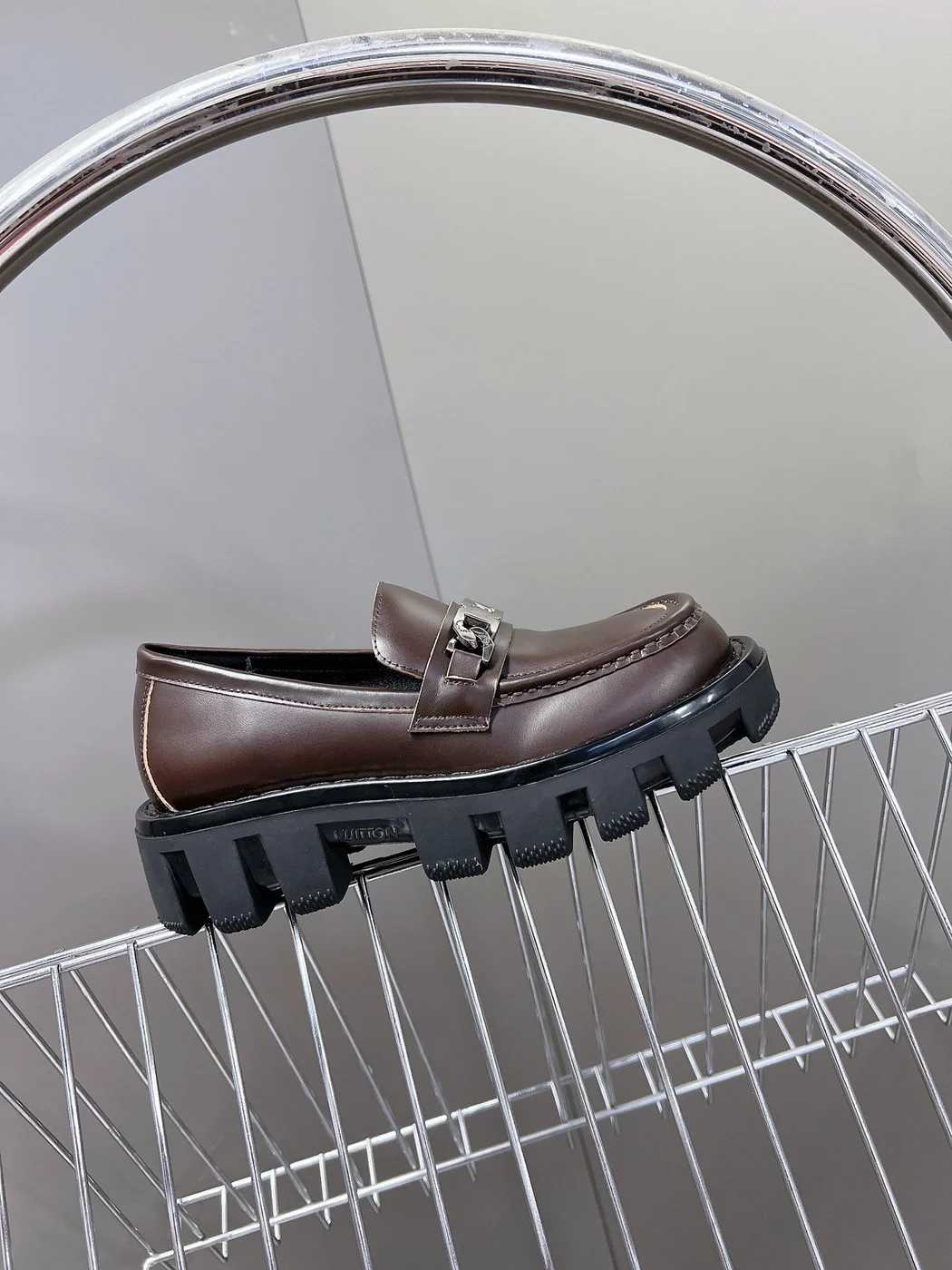 Louis Vuitton Women Brown Leather Chunky Loafers product view 6