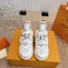 Louis Vuitton Women White Leather Multicolor Logo Sneakers product view 3