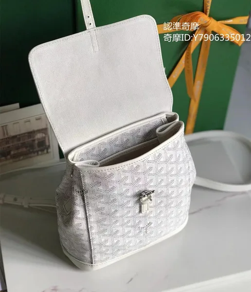 Goyard Goyardine Mini Alpin Backpack in white product view 4