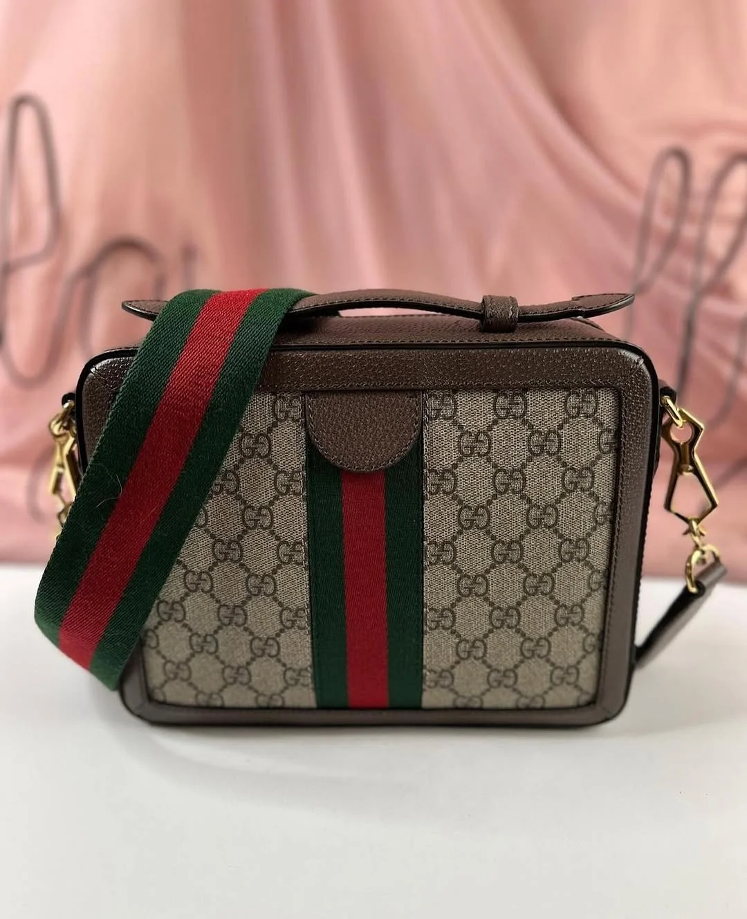 Gucci Brown Small GG Supreme Ophidia Bag product view 3