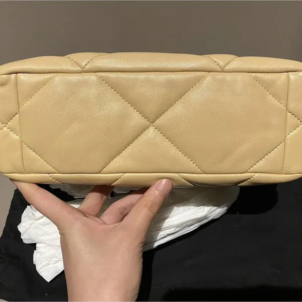 Chanel 19 Flap in Creamy Beige Lambskin Bag product view 3