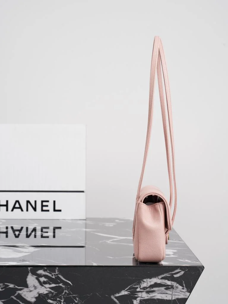 Chanel Caviar Preppy Coco Mini Flap bag in light pink color product view 2