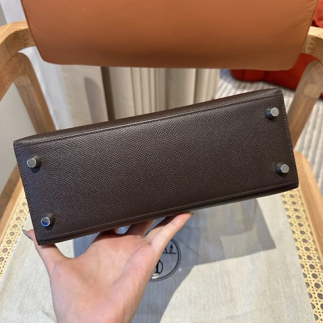 Hermès Kelly 25 Epsom Ebene Silver Hardware Bag product view 3