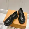 Louis Vuitton Women Black Leather Loafers — Fringe Detail product view 5