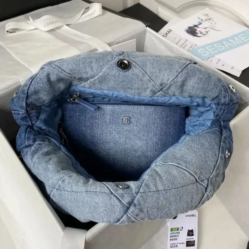 Chanel 22 Small Denim Hobo Bag product view 5
