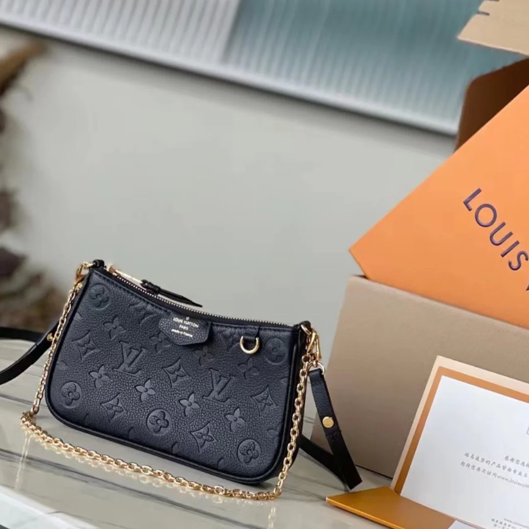 Louis Vuitton Easy Pouch On Strap Handbags Black 19× .5x3cm product view 1
