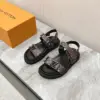 Louis Vuitton Women Multicolor Canvas Strap Black Sandals product view 1