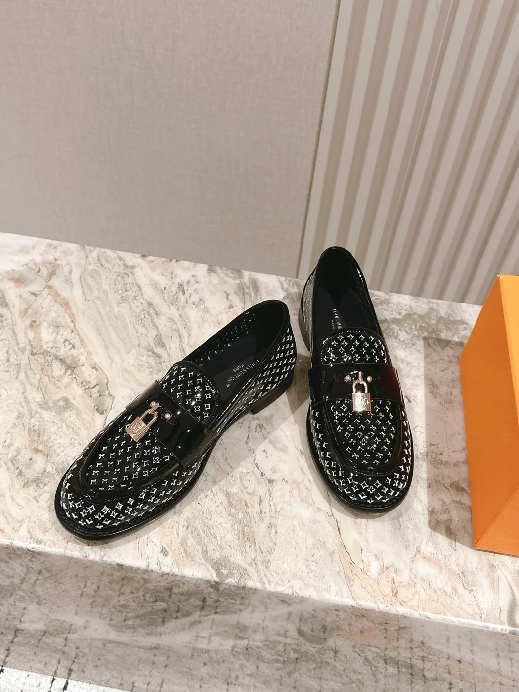Louis Vuitton Women Black Patent Leather Loafers product view 4