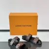 Louis Vuitton Men Brown Leather Logo Print Sandals product view 5