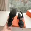 Hermès Women Black Leather Sandals product view 6
