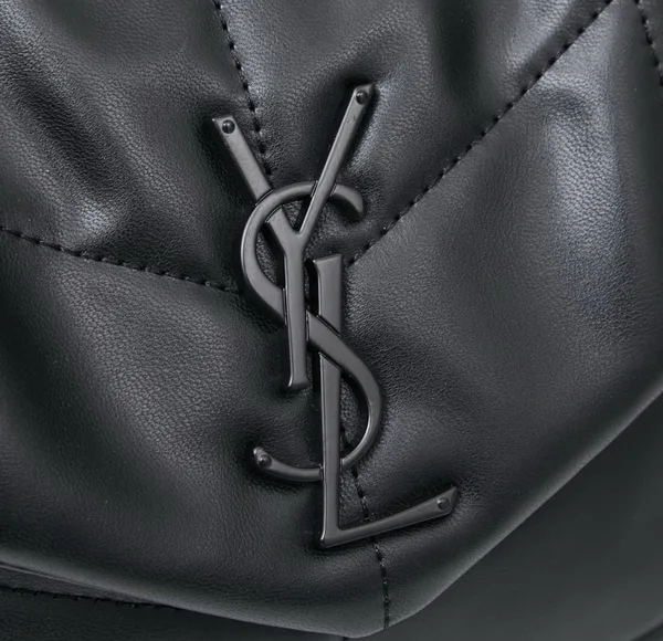 Saint Laurent Puffer Loulou medium shoulder bag in black product view 2