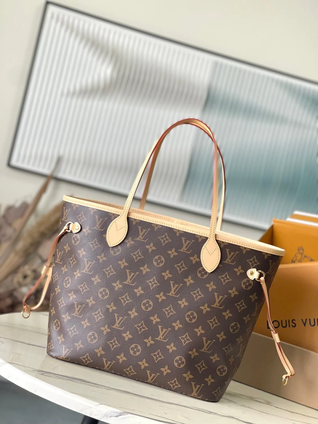 Louis Vuitton Neverfull MM In Brown Monogram Canvas With Pink Rabbit Patch Bag product view 3