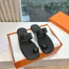 Hermès Women Black Leather Toe Loop Mules product view 3